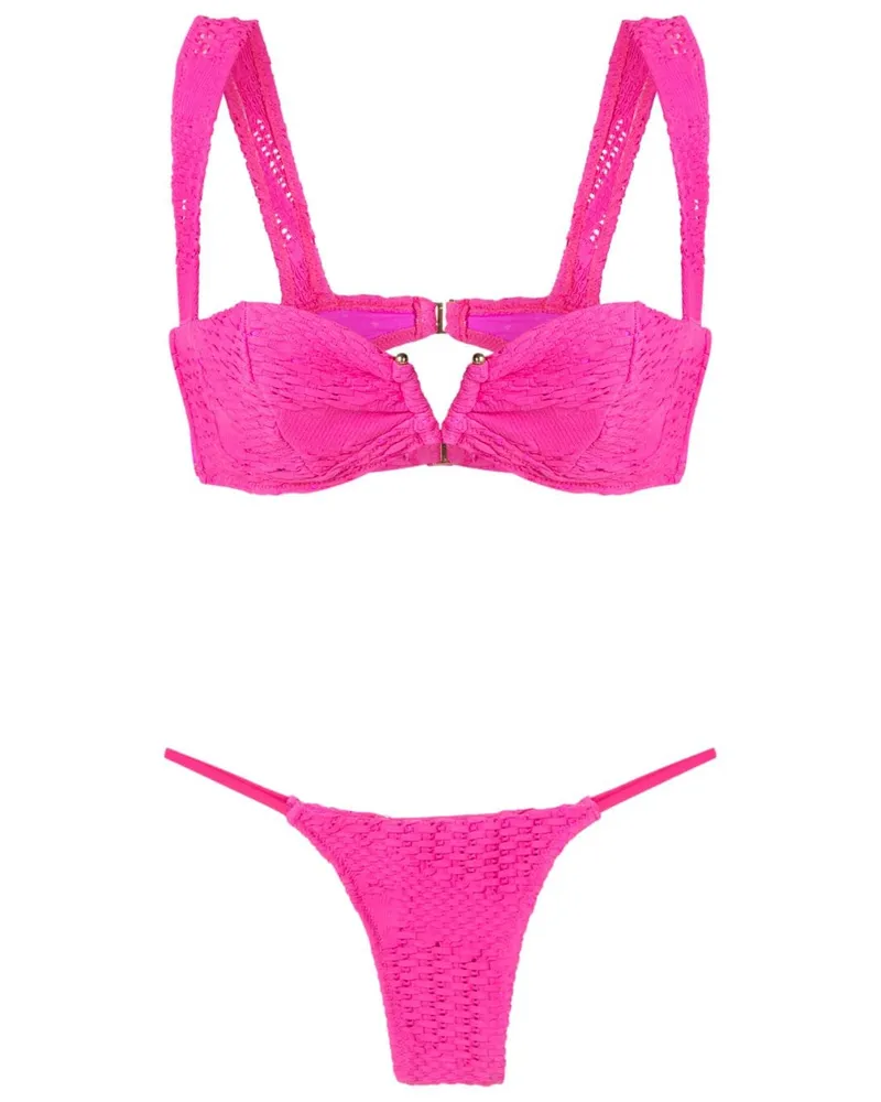 Amir Slama Gewebter Balconette-Bikini - Rosa Rosa