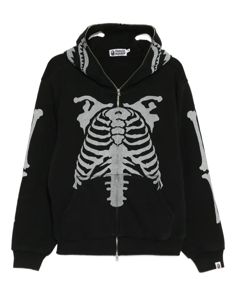 BAPE Skeleton Shark hoodie - Schwarz Schwarz