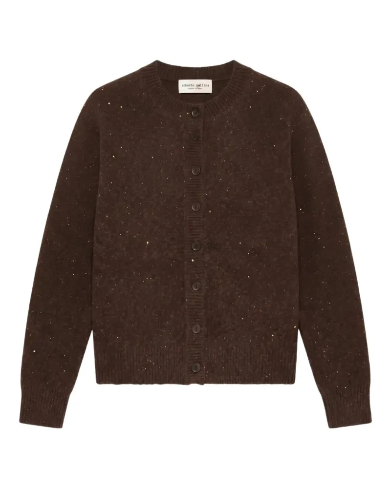 Roberto Collina flecked button-up cardigan - Braun Braun