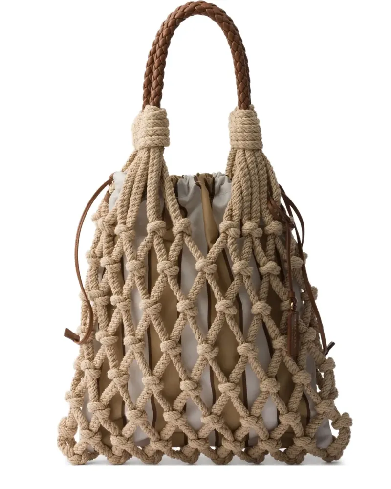 Prada Mittelgroßer Noué Tote Bag - Nude Nude