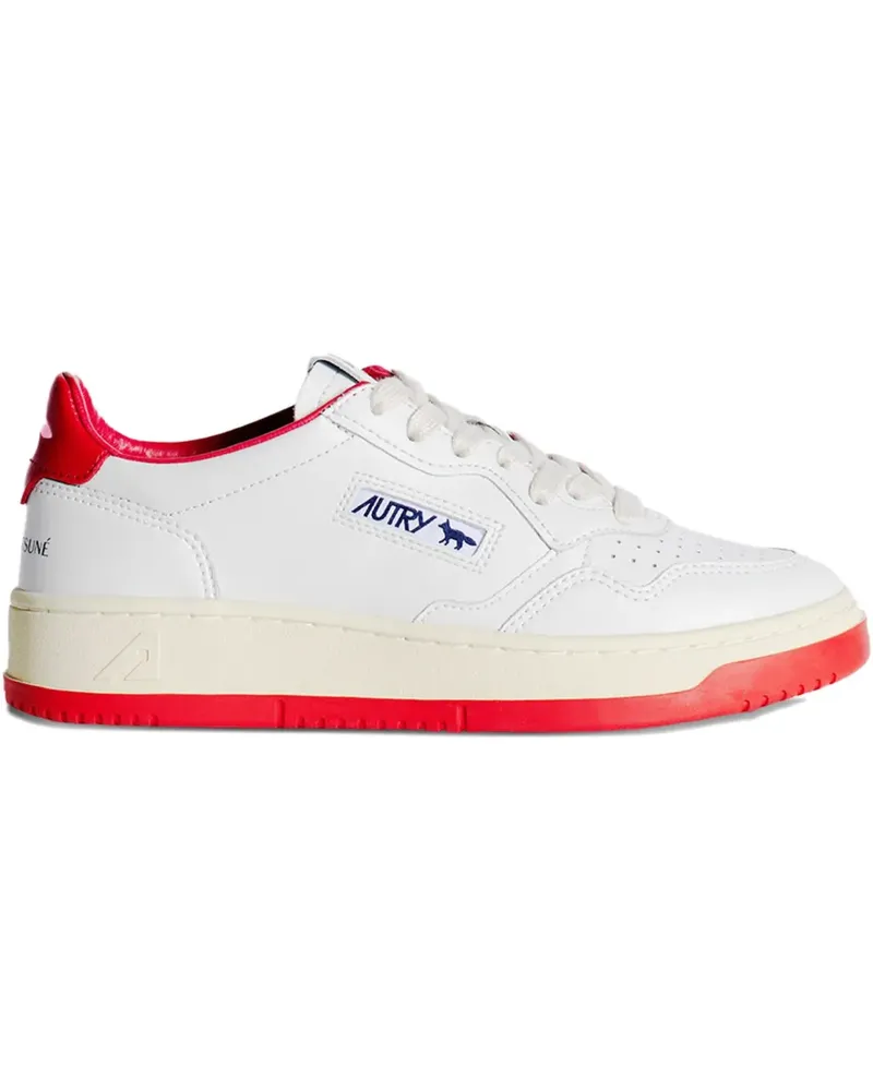 Kitsuné x Autry Medalist Sneakers mit Fuchs-Patch - Weiß Weiß