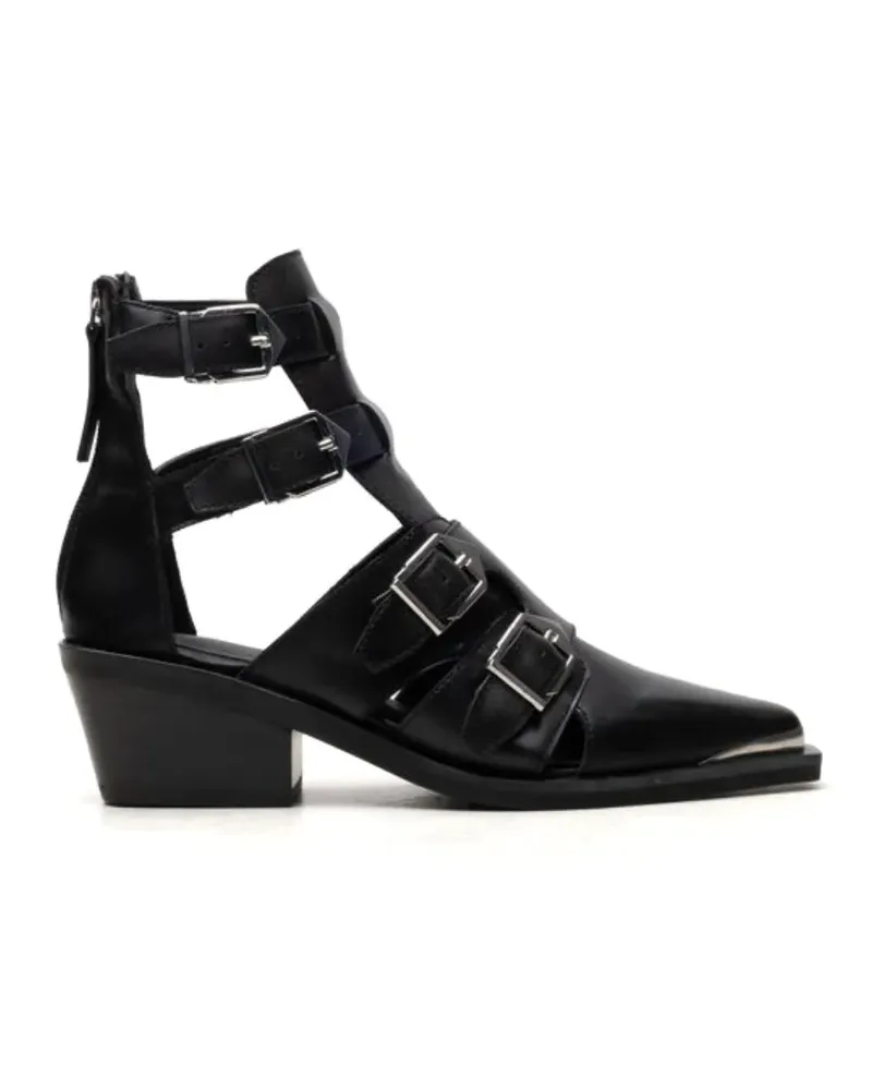 Free People Helen Stiefel mit Schnallenverschluss - Schwarz Schwarz