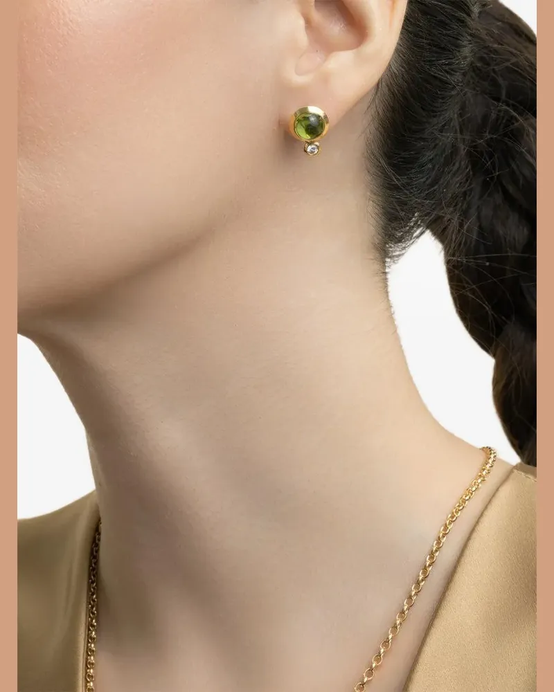 TAMARA COMOLLI diamond peridot bouton earrings - Gold Gold