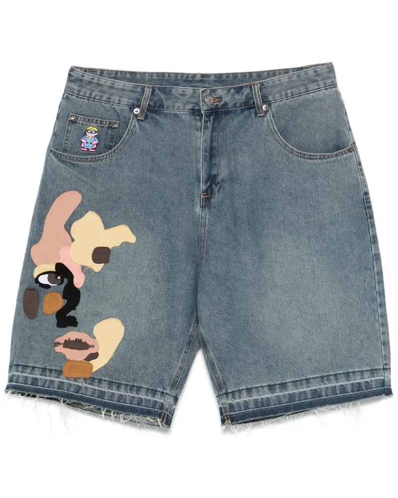 KidSuper Shorts im Patchwork-Look - Blau Blau