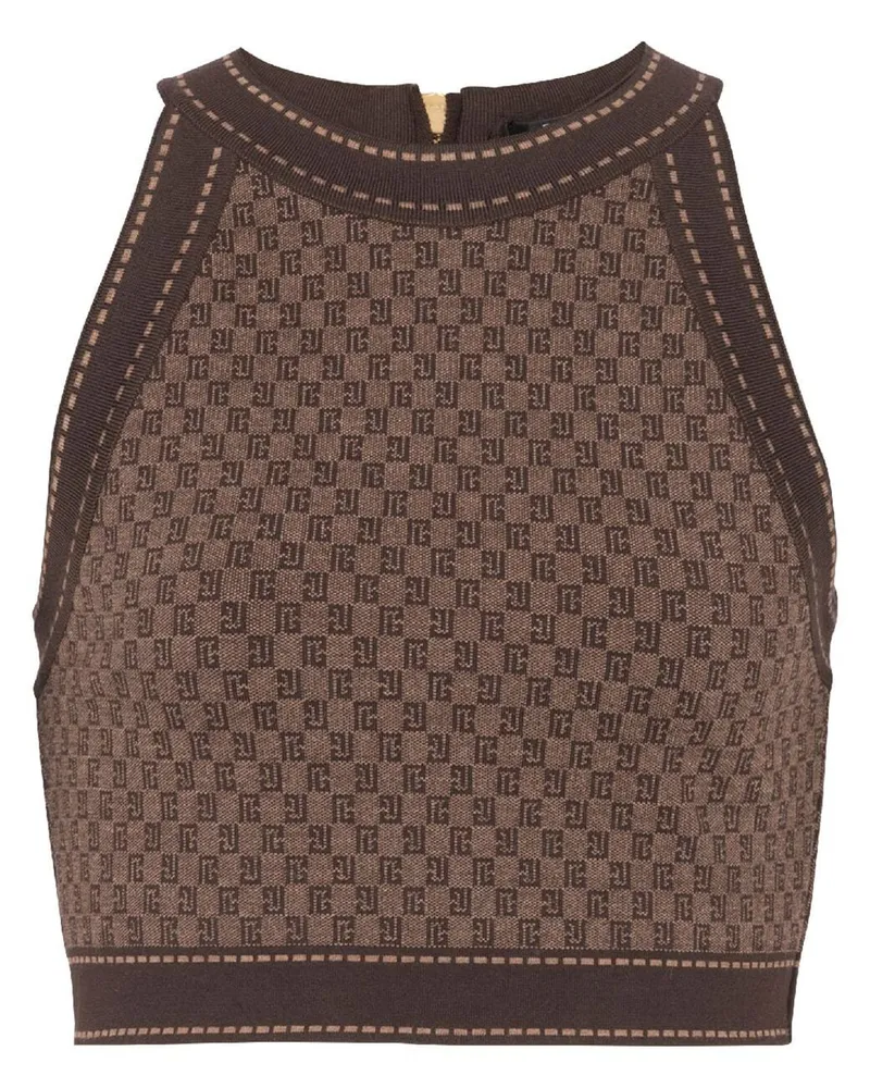 Balmain Top aus Monogramm-Jacquard - Braun Braun
