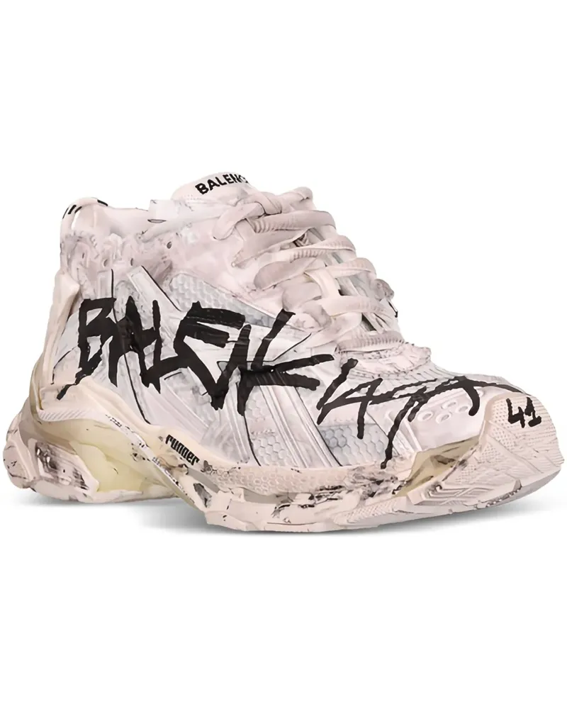Balenciaga Sneakers mit Graffiti-Print - Weiß Weiß