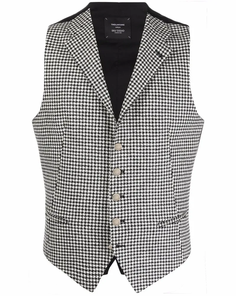Tagliatore Weste mit Hahnentrittmuster - Schwarz Schwarz