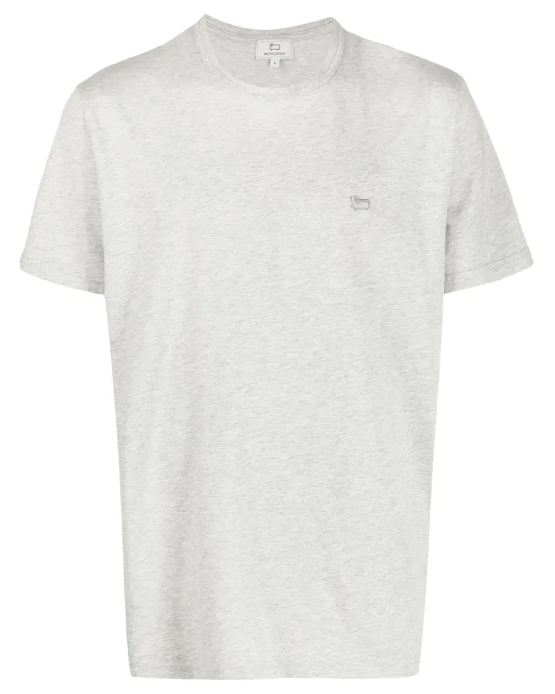 Woolrich T-Shirt mit Logo-Stickerei - Grau Grau
