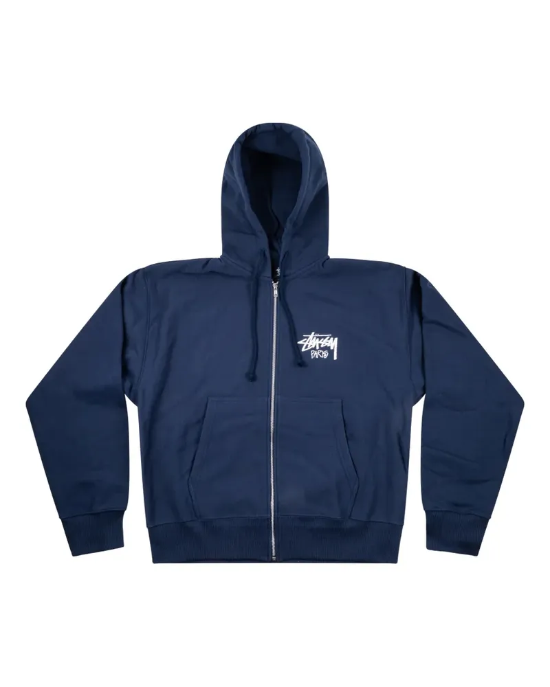 Stüssy Paris zip-up hoodie - Blau Blau
