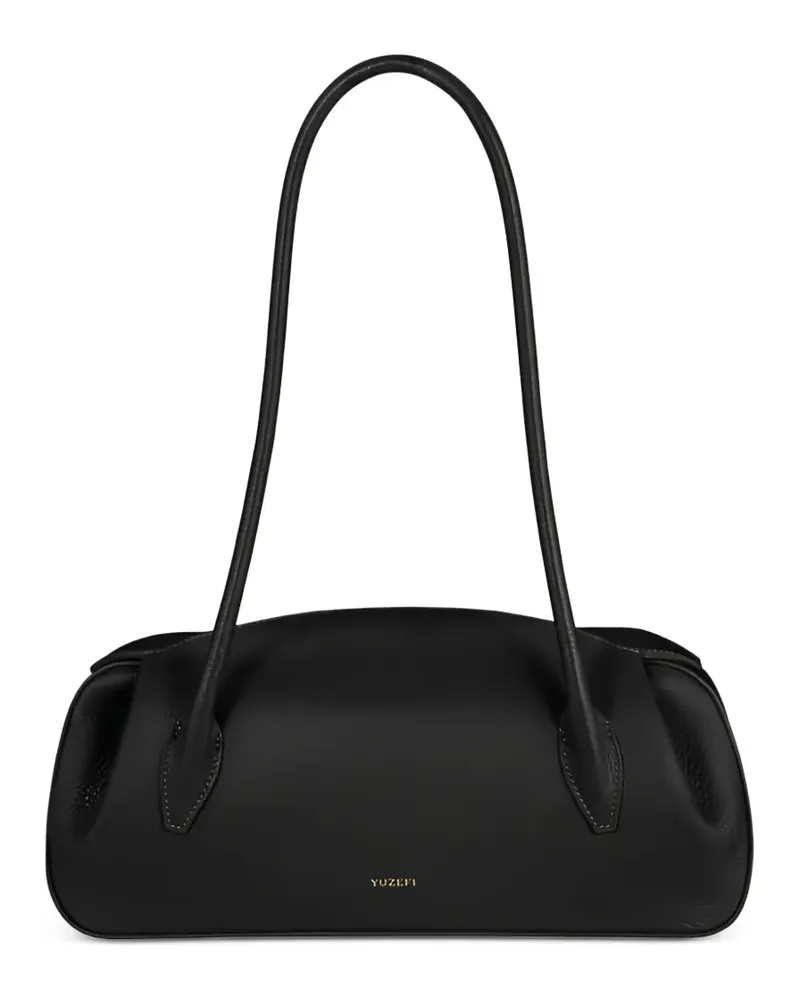 YUZEFI Oyster Schultertasche aus Leder - Schwarz Schwarz