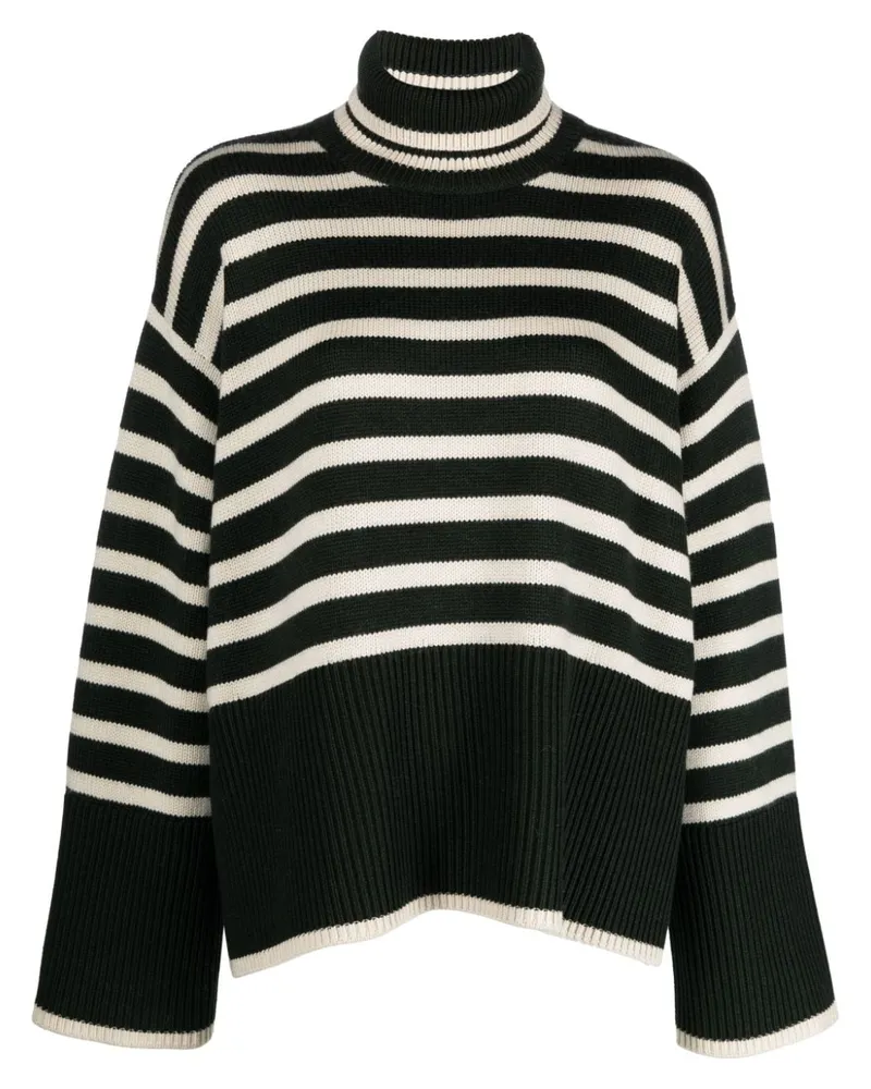 Totême Gestreifter Pullover - Grün Grün