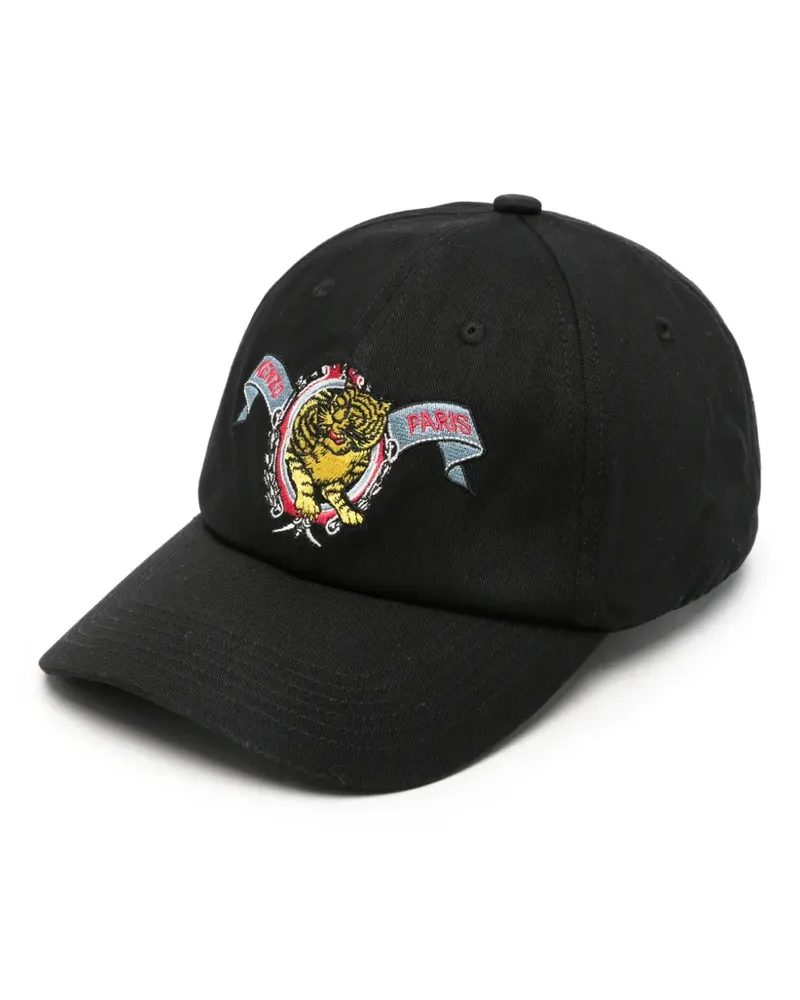Kenzo Baseballkappe mit Tigerstickerei - Schwarz Schwarz