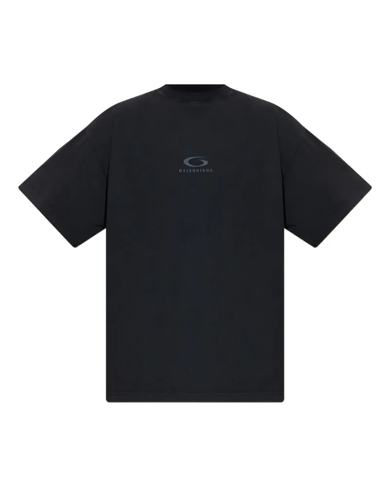 Balenciaga T-Shirt mit Loop Sports Icon-Print - Schwarz Schwarz