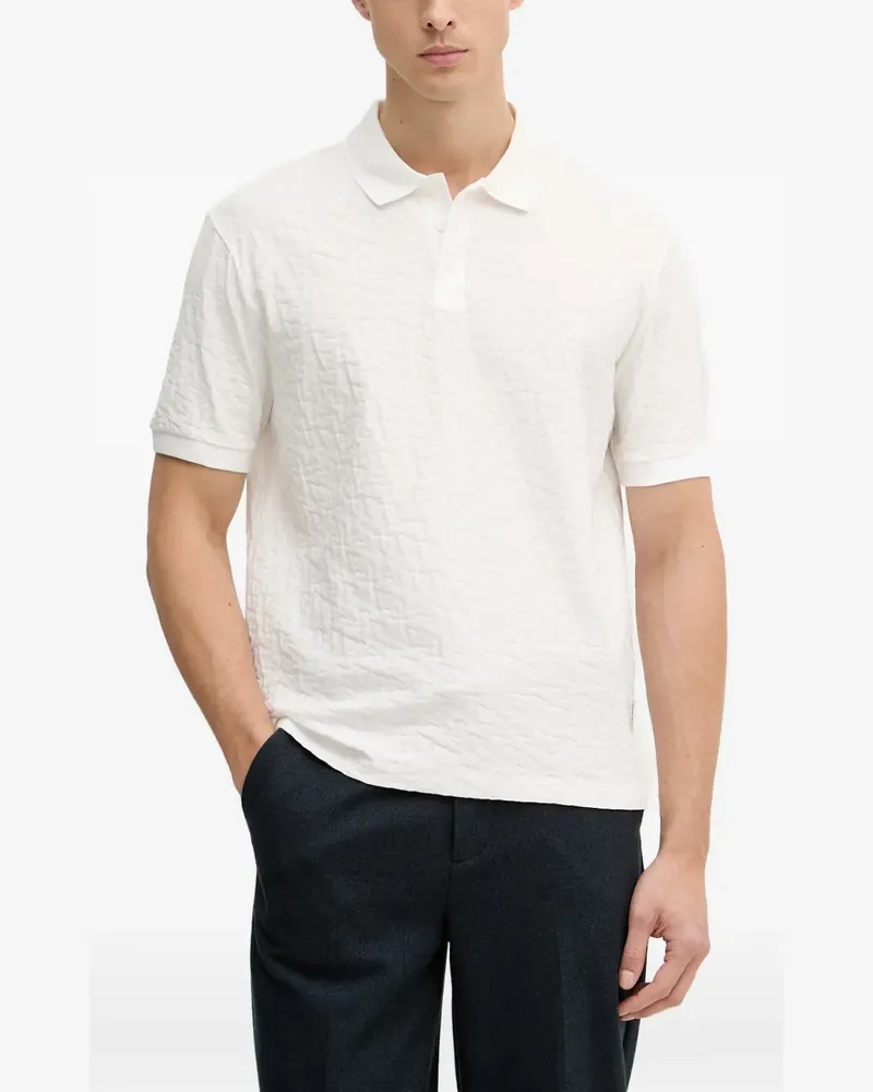 Armani Exchange logo-patterned polo shirt - Weiß Weiß