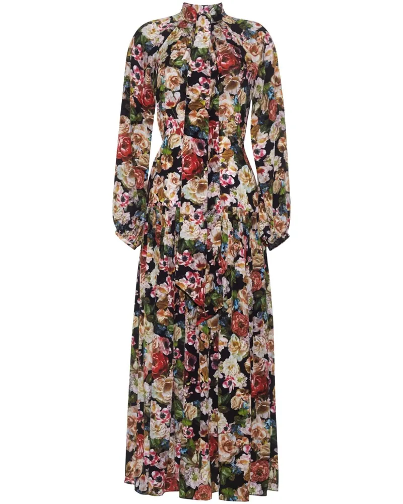 Adam Lippes Sigrid Maxikleid mit Blumen-Print Rot