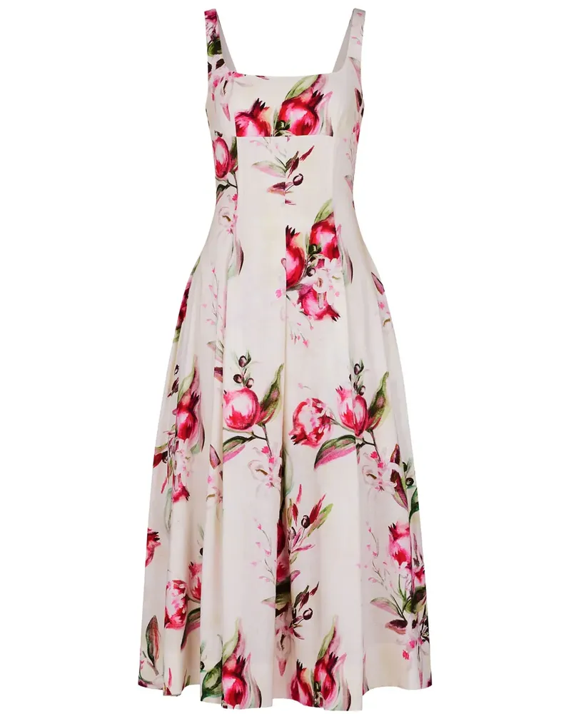 NICHOLAS Alexandra Midikleid - Weiß Weiß