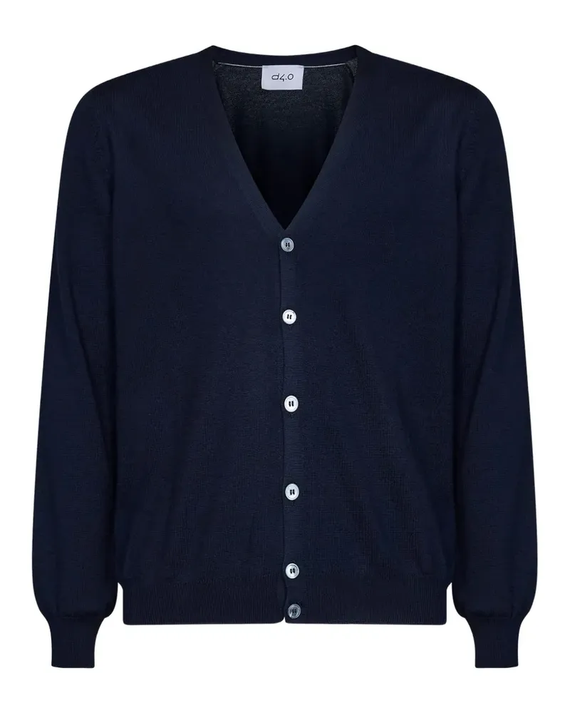 D4.0 Cardigan mit V-Ausschnitt - Blau Blau