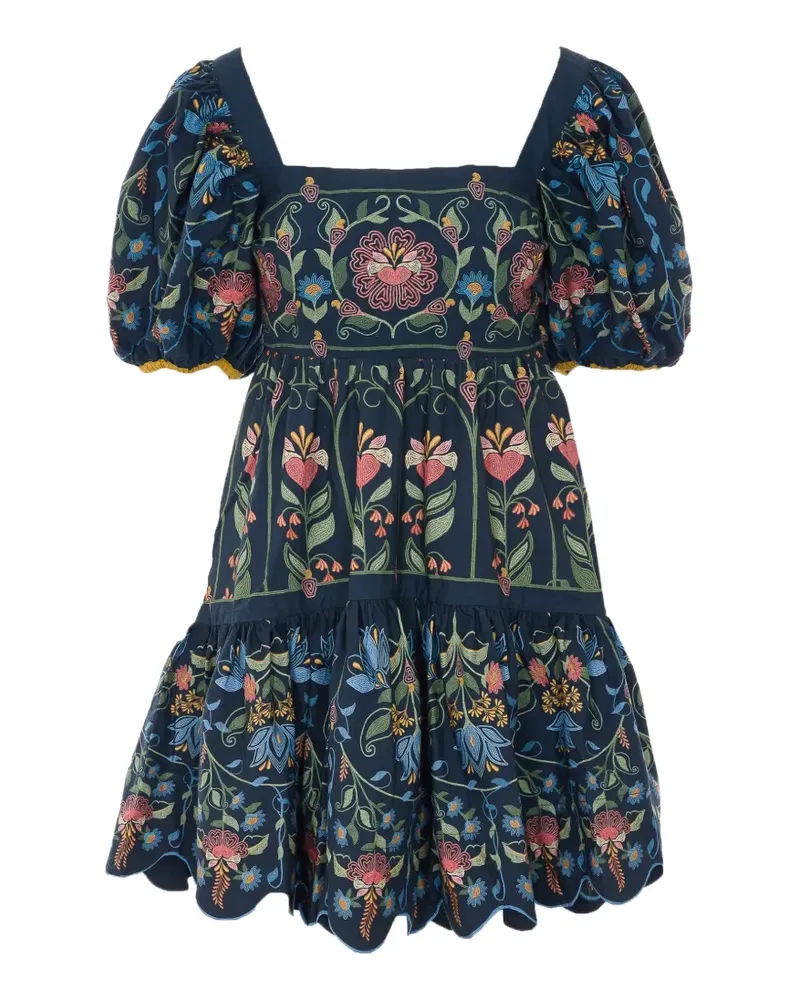 FARM Rio Minikleid mit Puffärmeln - Blau Blau