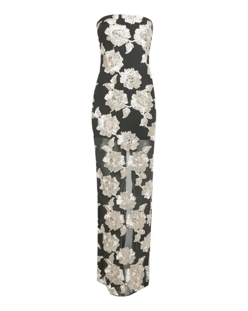 ROTATE Birger Christensen floral-print maxi dress - Schwarz Schwarz