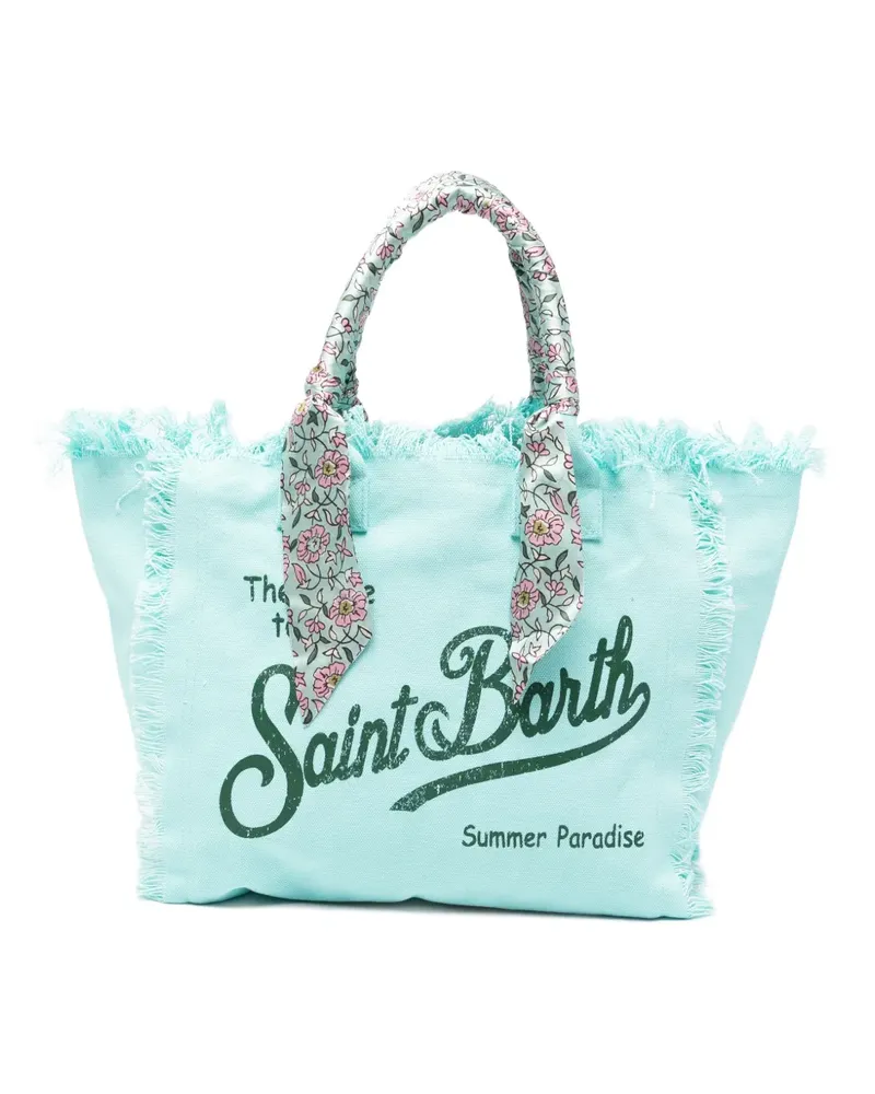 MC2 Saint Barth fringed floral-wrapped tote bag - Blau Blau