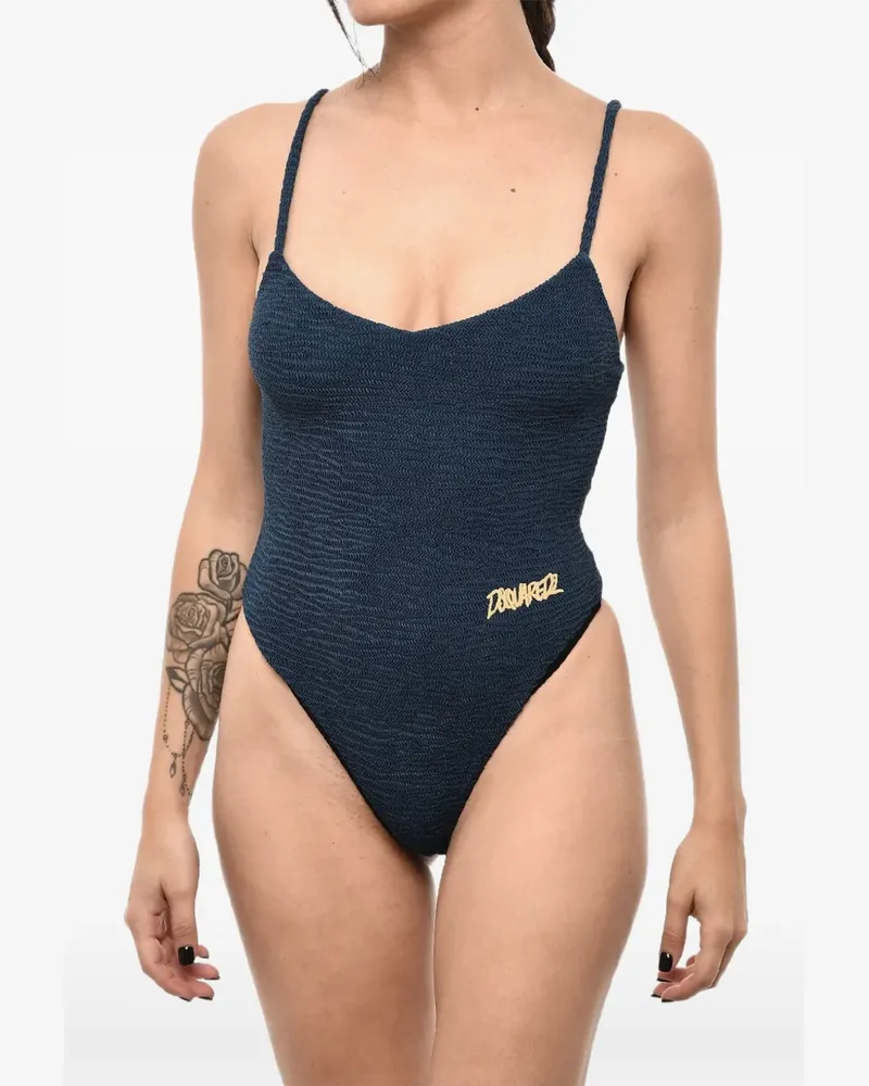 Dsquared2 Badeanzug mit Logo-Stickerei - Blau Blau