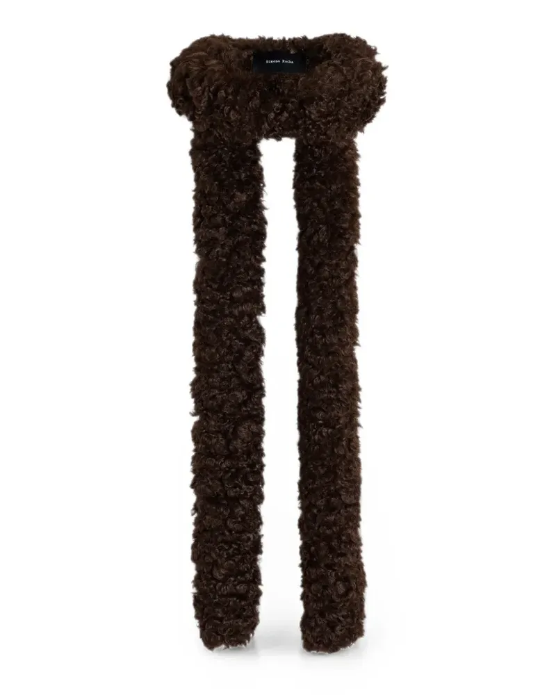 Simone Rocha Schmaler Schal aus Faux Fur - Braun Braun