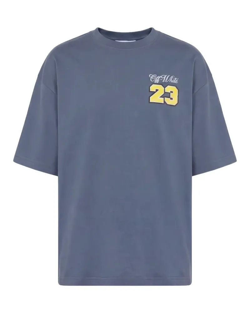 OFF-WHITE T-Shirt mit Logo-Print - Blau Blau