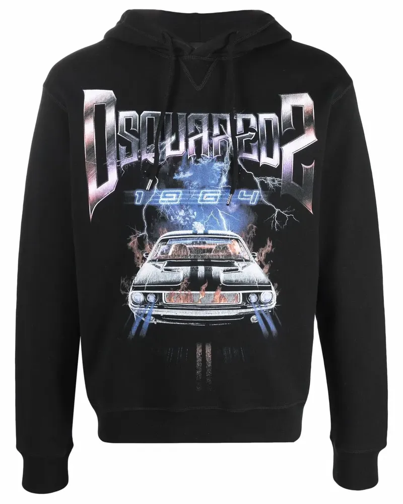 Dsquared2 Hoodie mit Logo-Print - Schwarz Schwarz