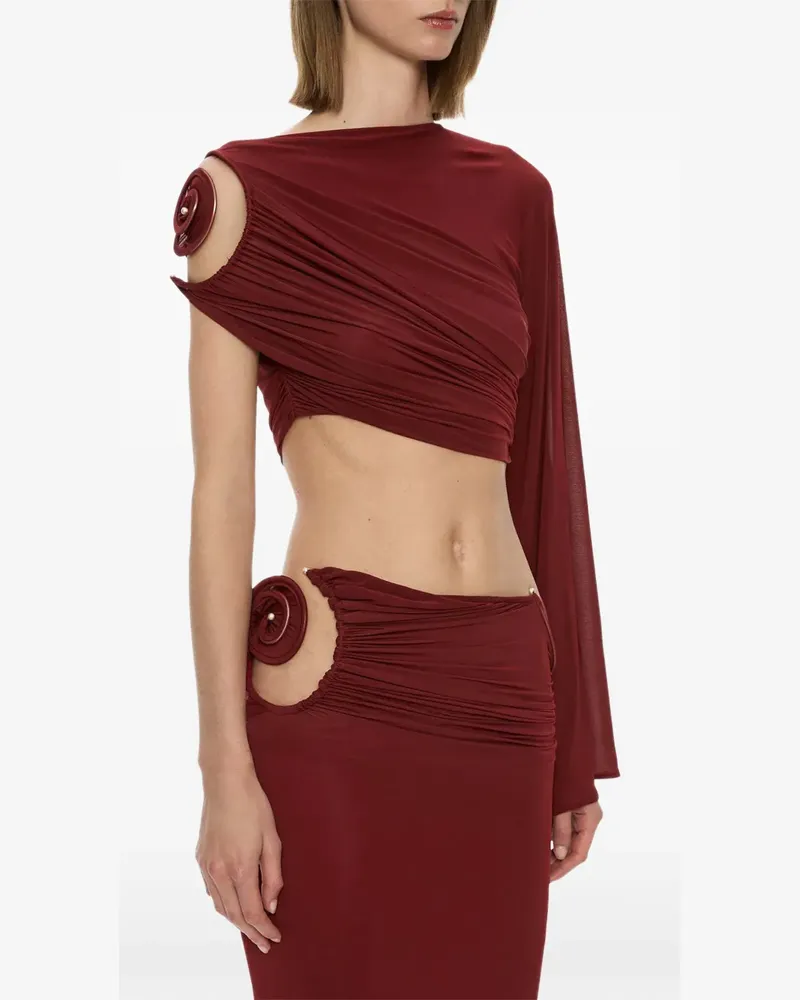 Christopher Esber Langer Aurelia Rock mit plastischem Spiraldetail - Rot Rot
