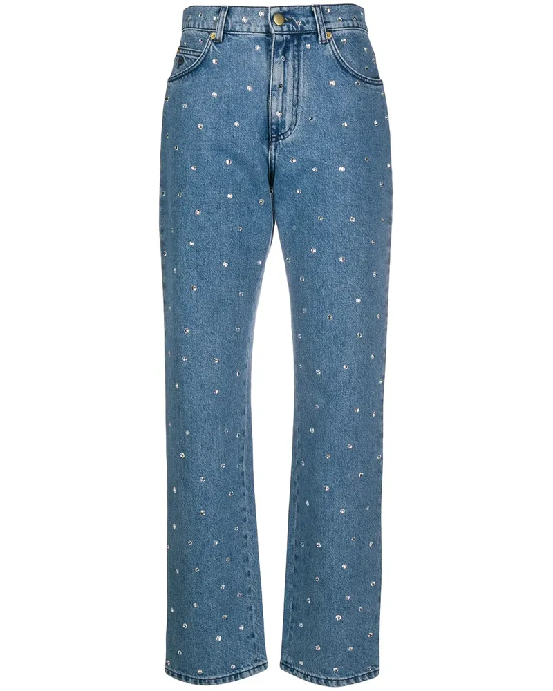 Philosophy Di Lorenzo Serafini Hoch sitzende Jeans mit Kristallen - Blau Blau