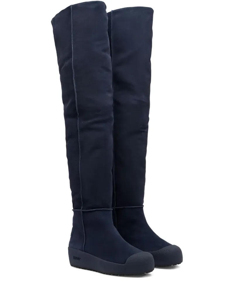 Bally Overknee-Stiefel aus Wildleder - Blau Blau