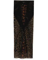 Jean Paul Gaultier Midirock mit Leoparden-Print Schwarz