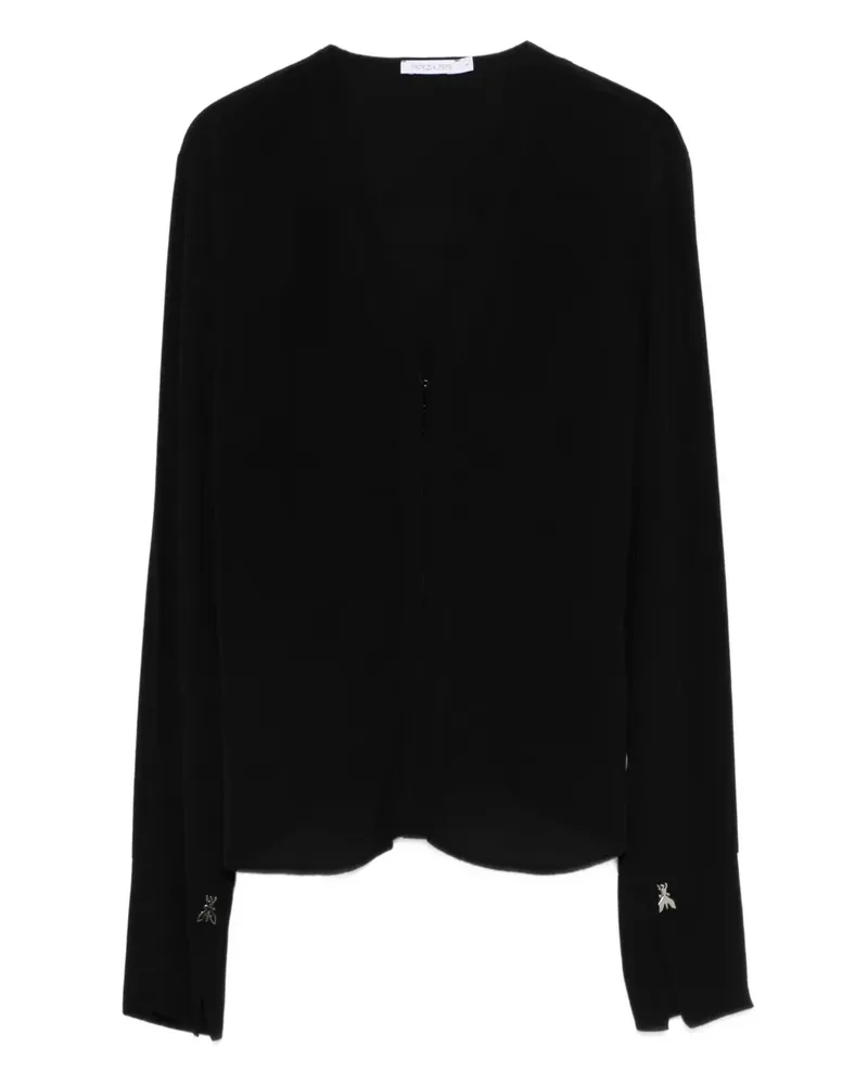 Patrizia Pepe detail-cuff top - Schwarz Schwarz