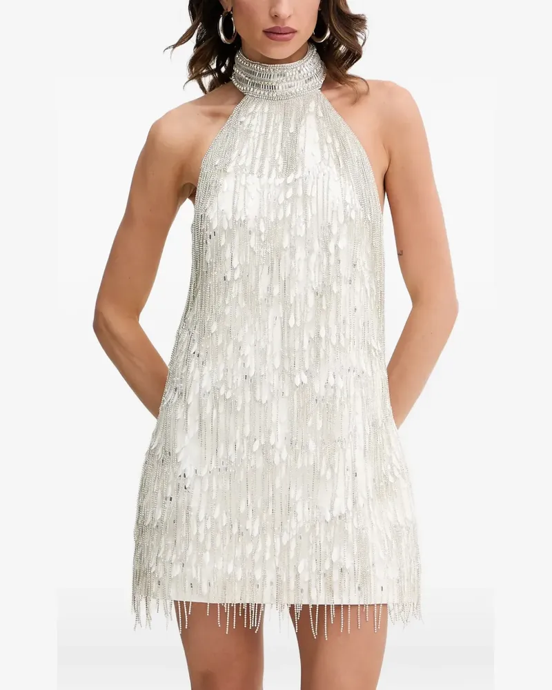 Retrofête Tori halter-neck embellished mini dress - Weiß Weiß