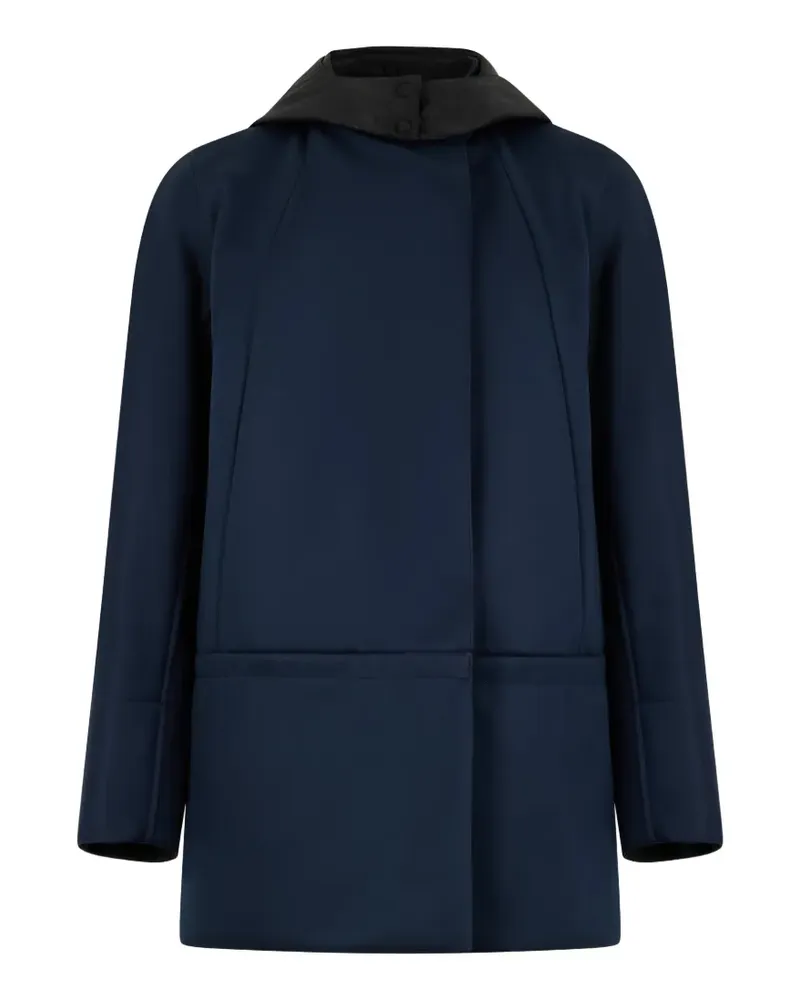 MOORER hooded double-breasted coat - Blau Blau