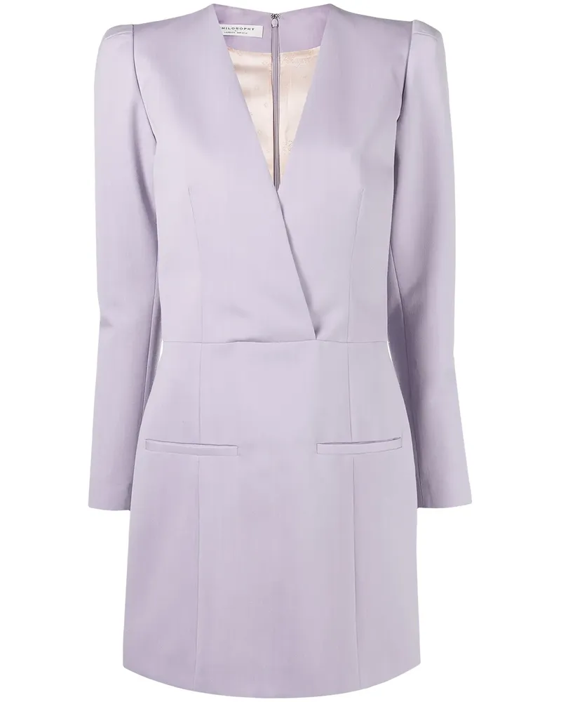 Philosophy Di Lorenzo Serafini Kleid mit V-Ausschnitt - Violett Violett