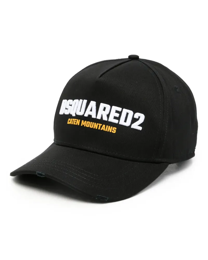 Dsquared2 Baseballkappe im Distressed-Look - Schwarz Schwarz