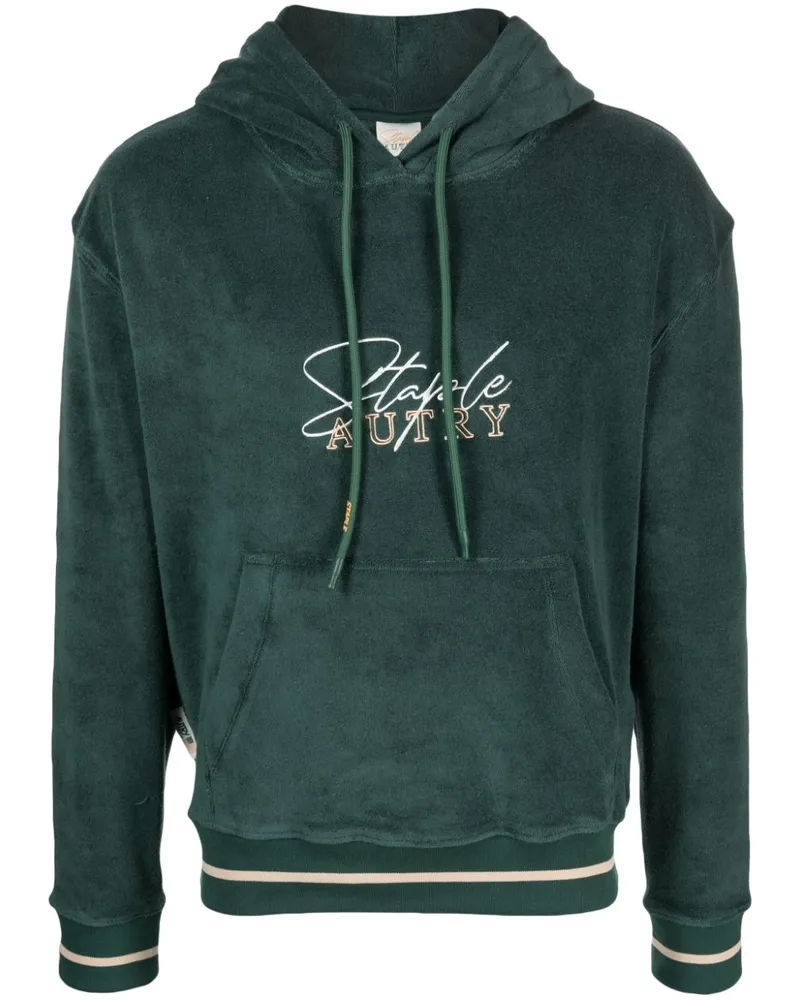 AUTRY x Jeff Staple Hoodie mit Logo-Stickerei - Grün Grün