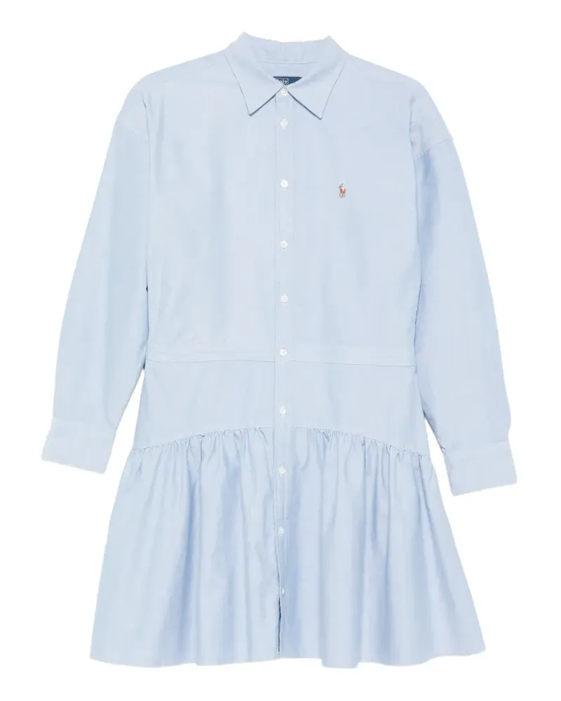 Ralph Lauren ruffled mini shirt dress - Blau Blau