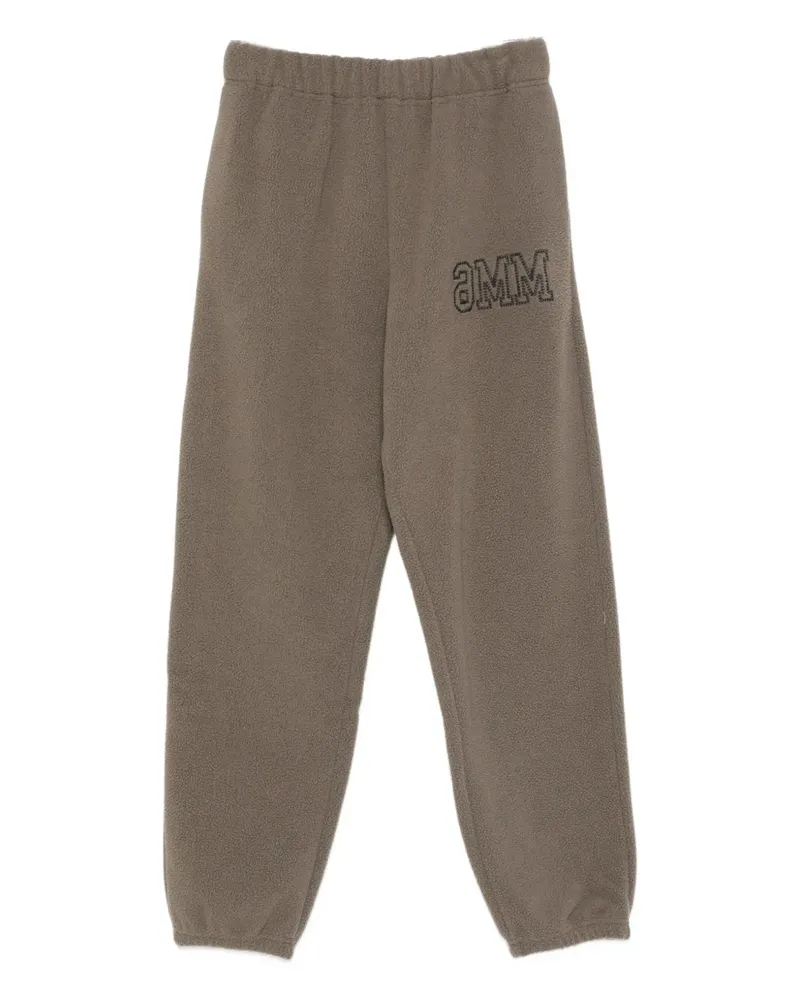 Maison Margiela Fleece-Jogginghose mit Logo-Stickerei - Braun Braun