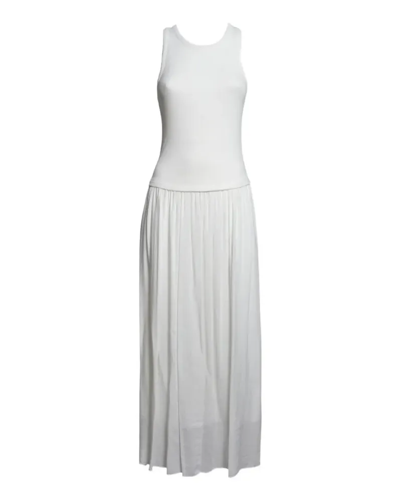 SOLOTRE cotton pleated maxi dress - Weiß Weiß