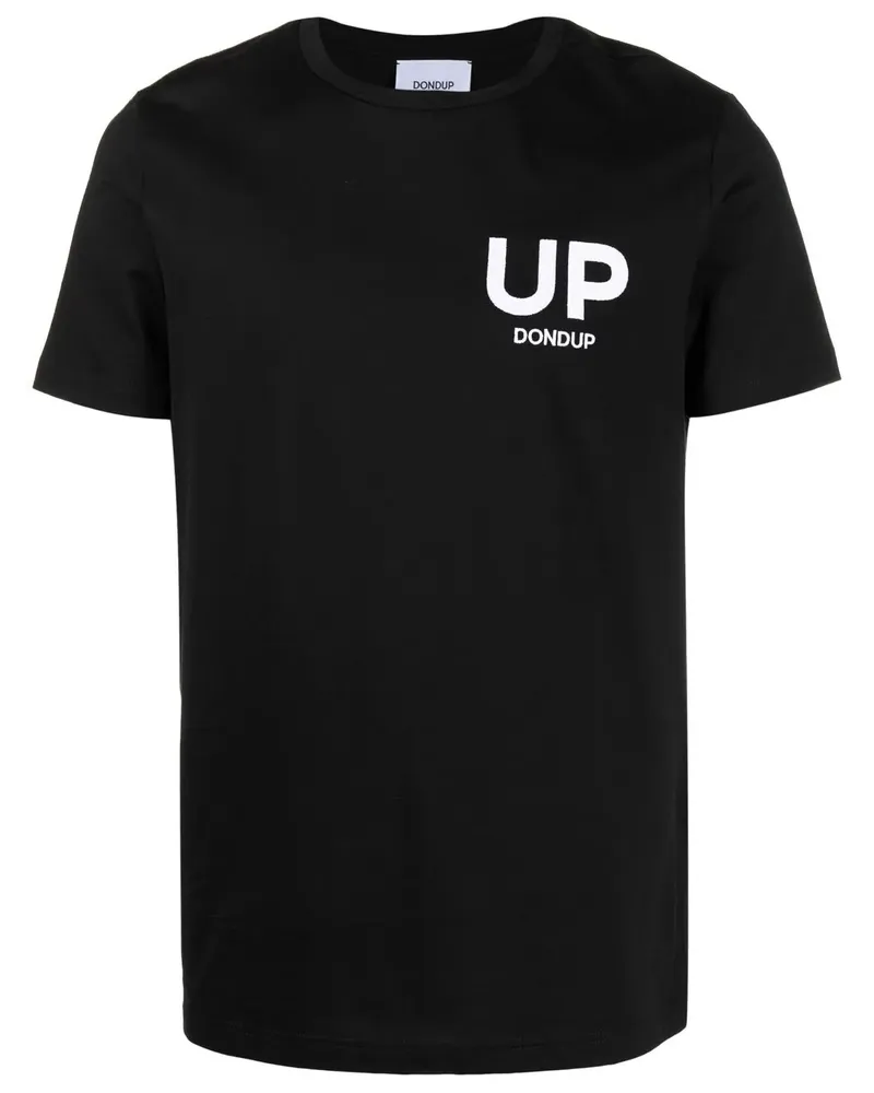 Dondup T-Shirt mit Logo-Stickerei - Schwarz Schwarz