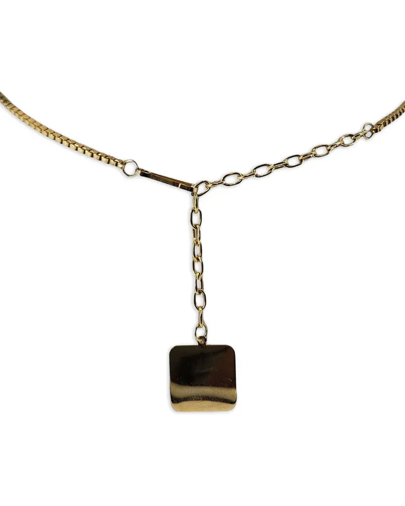 Madison 1970s Kettengürtel mit eckigem Anhänger - Gold Gold