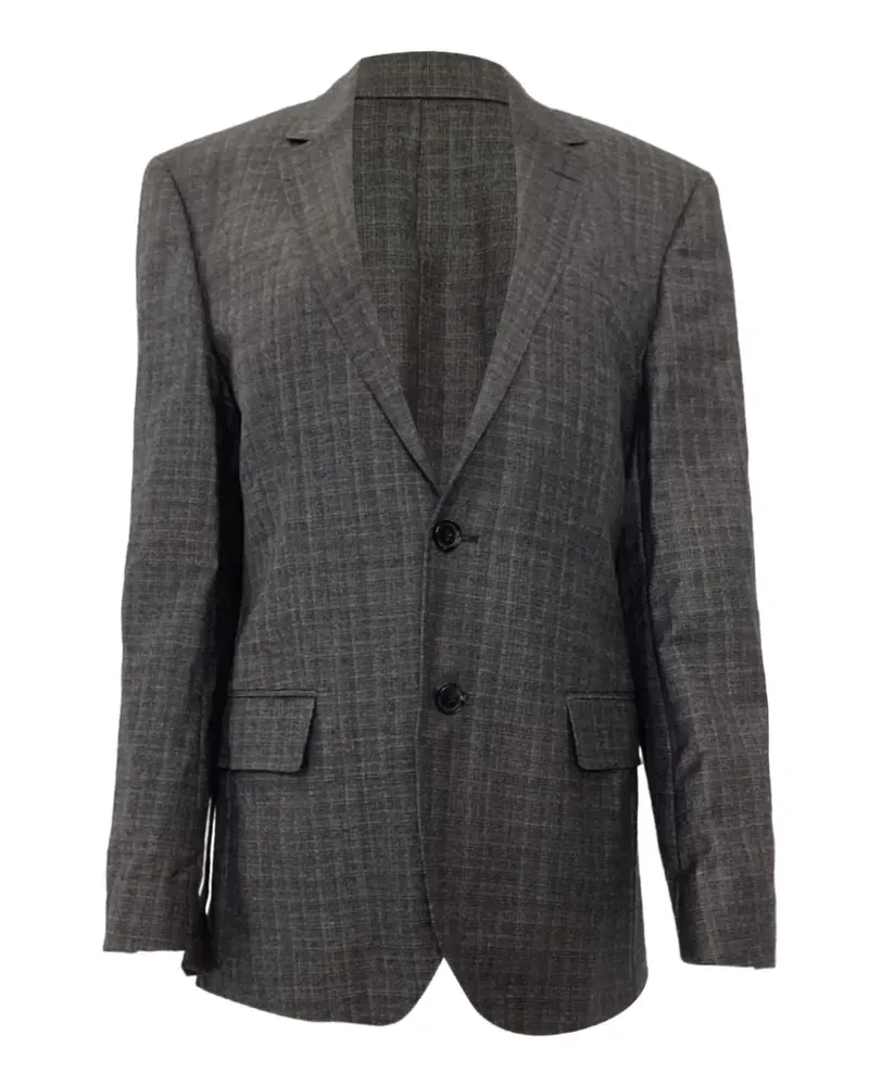 HUGO BOSS checked single-breasted blazer - Grau Grau
