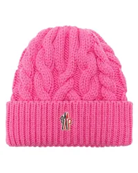 Moncler Beanie mit Logo-Patch Rosa