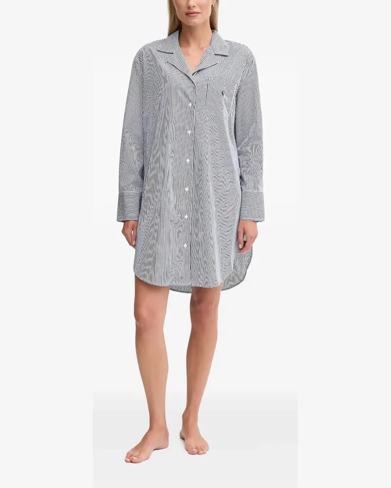 Ralph Lauren Nachthemd mit gestreifter Tasche - Blau Blau