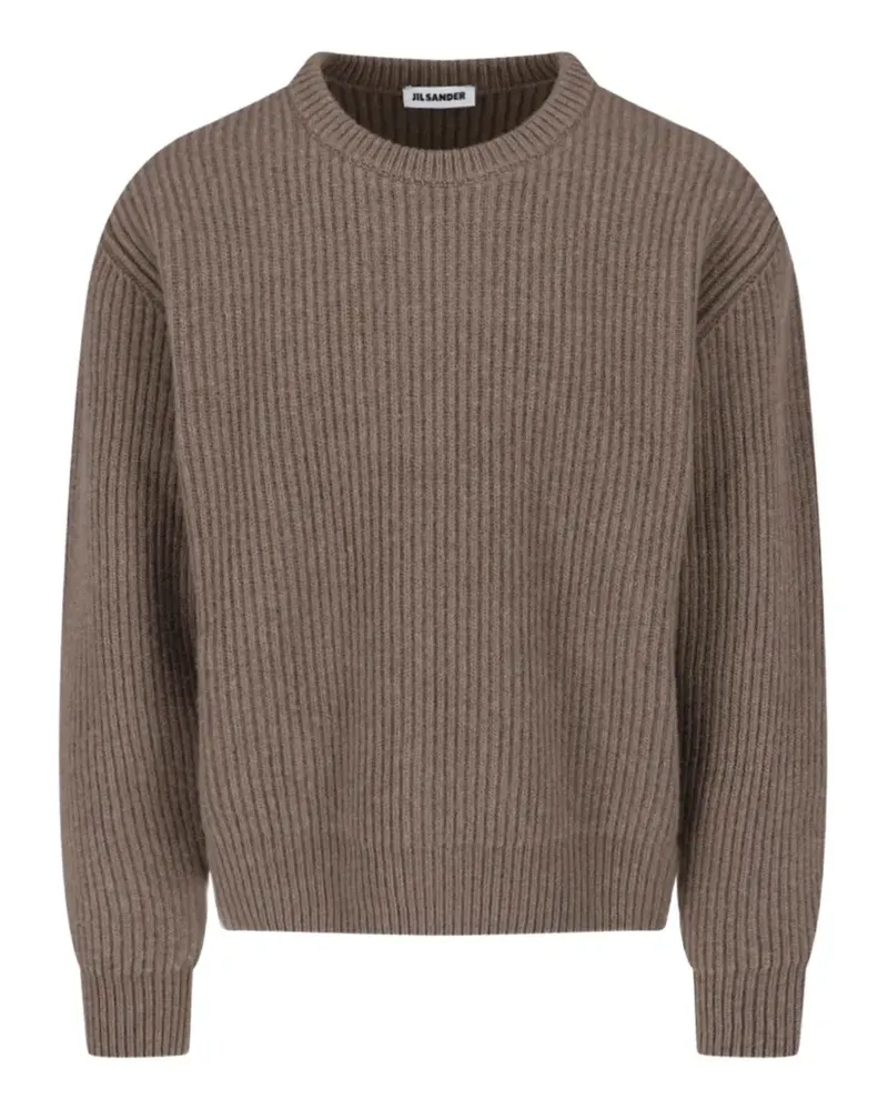 Jil Sander ribbed-knit crew-neck wool sweater - Braun Braun