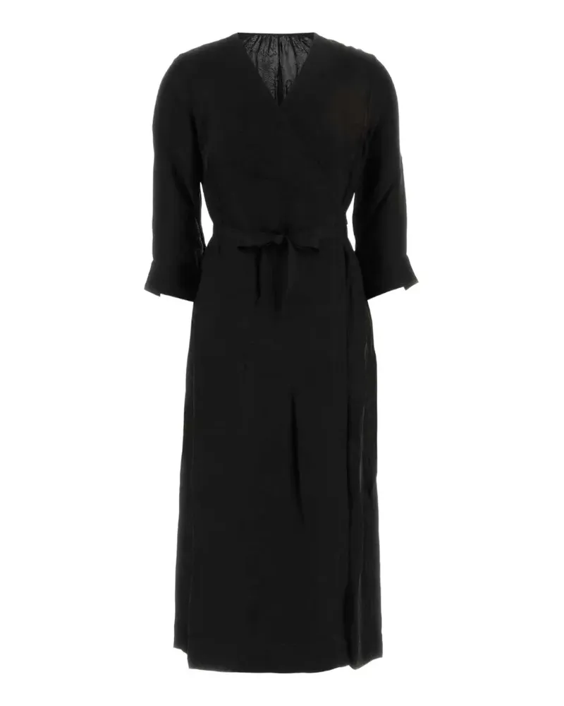Uma Wang Gewickeltes Anthea Midikleid - Schwarz Schwarz