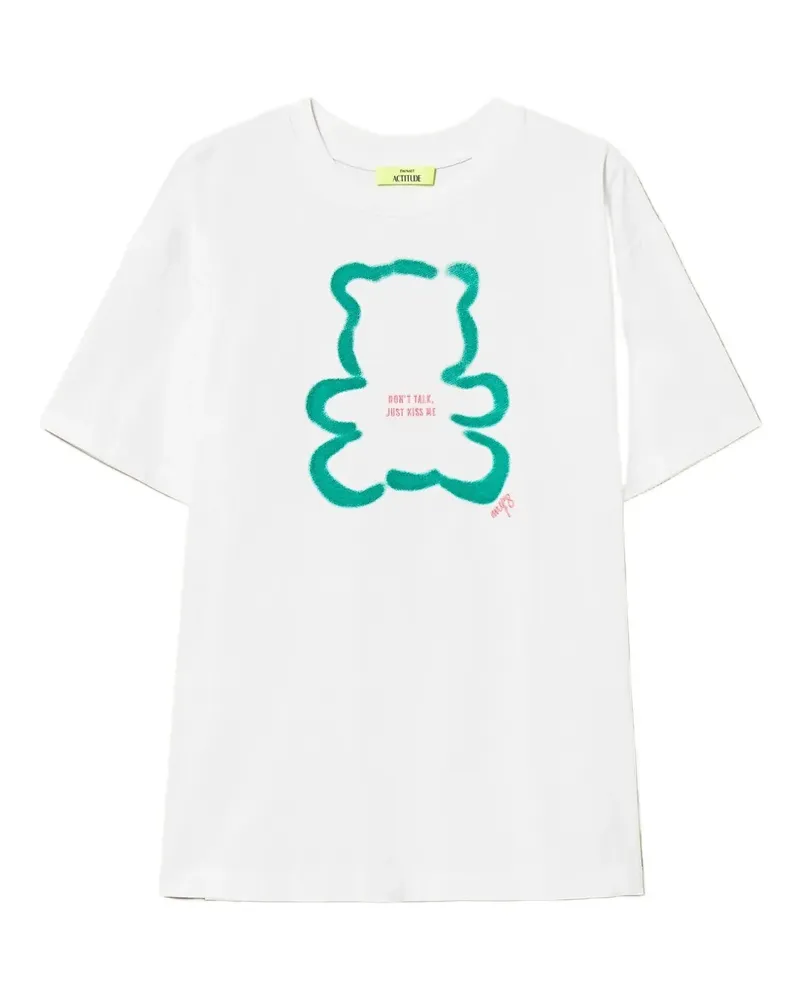 Twin-Set T-Shirt mit Teddy-Print - Weiß Weiß
