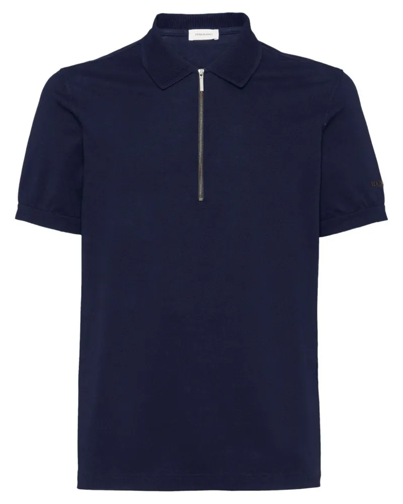 Ferragamo Poloshirt mit Reißverschluss - Blau Blau